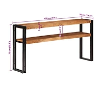 Console Table 59.1"x11.8"x29.5" Solid Acacia Wood
