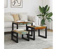 Three Piece Nesting Tables Solid Reclaimed Wood