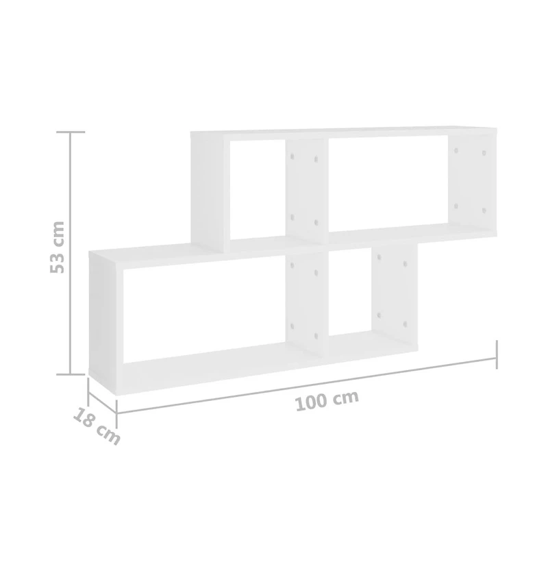 vidaXL Wall Shelf White 39.4"x7.1"x20.9" Engineered Wood