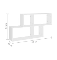 vidaXL Wall Shelf White 39.4"x7.1"x20.9" Engineered Wood