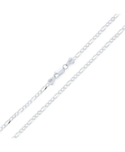 Bling Jewelry Solid Sterling Silver Figaro Link Chain Necklace