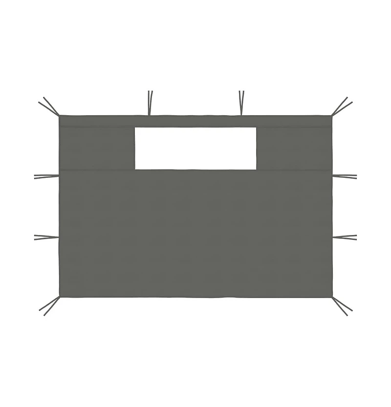 vidaXL Gazebo Sidewalls with Windows 2 pcs Anthracite