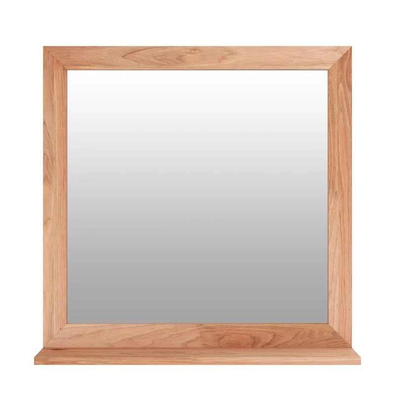 vidaXL Wall Mirror 21.7"x21.7" Solid Wood Walnut