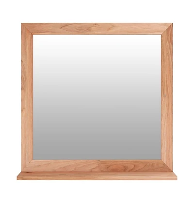 vidaXL Wall Mirror 21.7"x21.7" Solid Wood Walnut