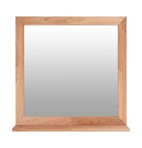 vidaXL Wall Mirror 21.7"x21.7" Solid Wood Walnut
