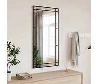 vidaXL Wall Mirror Black 19.7"x39.4" Rectangle Iron