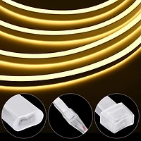 DELight 150FT Led Neon Rope Lights Warm White with Remote Control,IP65 Ac 110V Waterproof Dimmable Cuttable SMD3535 Led Lights Del-D150W