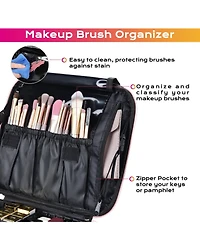 Byootique 10" Makeup Bag Cosmetic Case Storage Handle Organizer Brush Holder