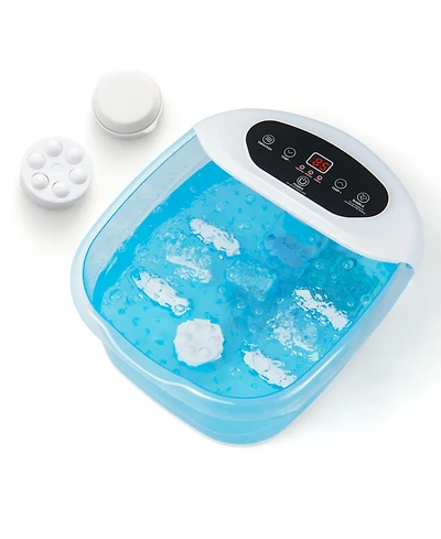 Skonyon Foot Spa Massager Tub with Removable Pedicure Stone and Massage Beads-Blue