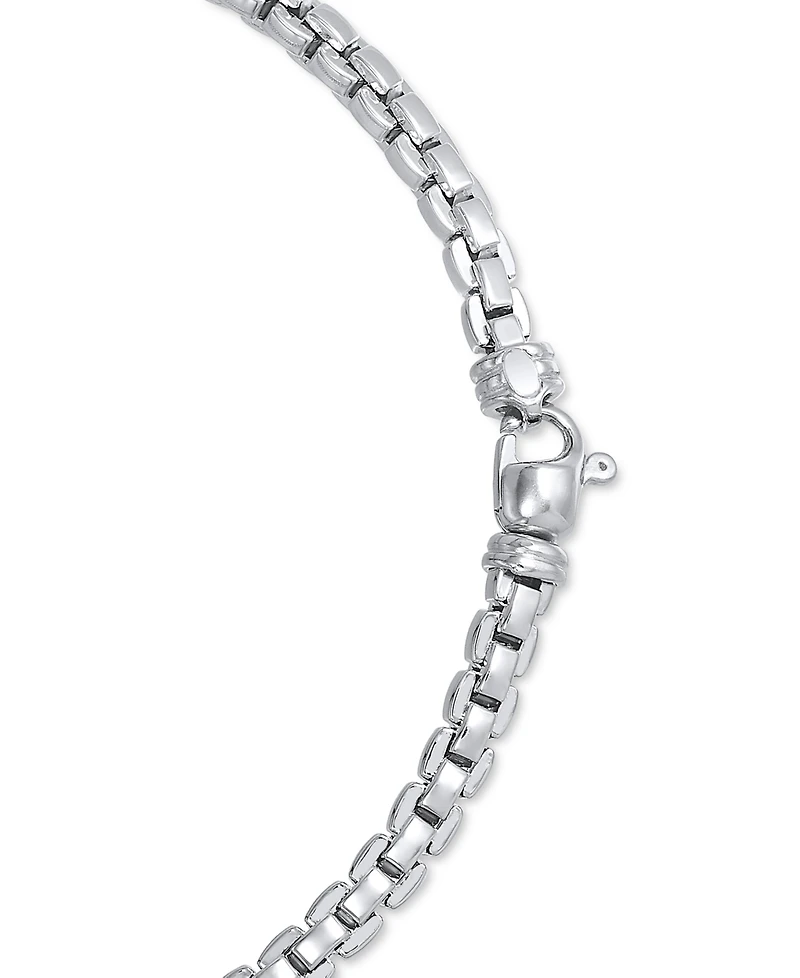 Italian Silver Men's Venezia Box Link 22" Chain Necklace in Sterling Silver