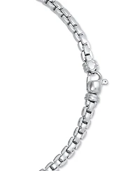 Italian Silver Men's Venezia Box Link 22" Chain Necklace in Sterling Silver