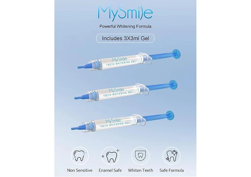 MySmile Teeth Whitening Gel Pen Refill Pack, 3 Non-Sensitive Teeth Whitening Pen, Deluxe Teeth Whitener Dental Grade Tooth Whitening Gel with Carbamid
