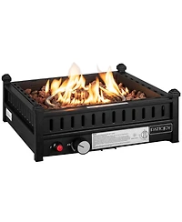 Inolait 16.5 Inch Tabletop Propane Fire Pit with Simple Ignition System-Black