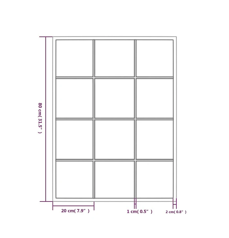 vidaXL Wall Mirror Black 31.5"x23.6" Metal