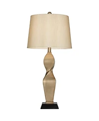 Possini Euro Design Helen 30" Tall Twist Sculptural Large Modern End Table Lamp Gold Finish Single Living Room Bedroom Bedside