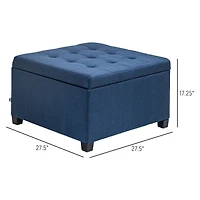 Homcom Fabric Tufted Storage Ottoman with Flip Top for Living Room Bedroom