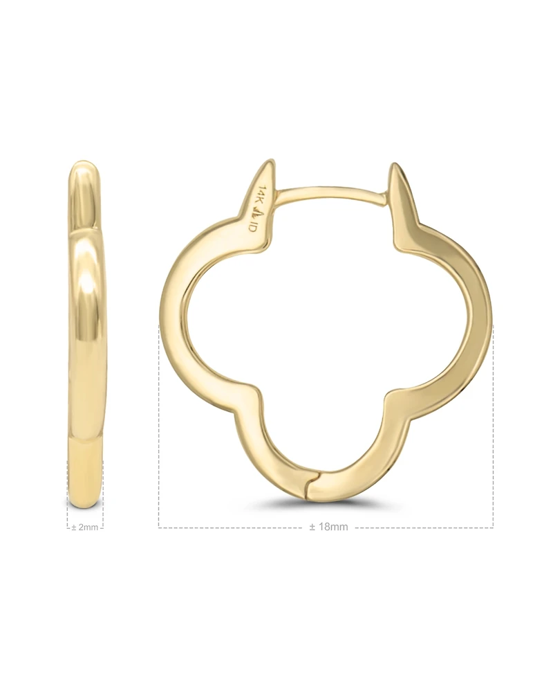 Devata 14K Gold Clover Hoop Earrings