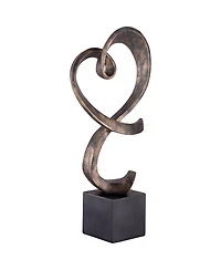 Studio 55D Swirling Heart 17 1/4" High Brushed Nickel Modern Sculpture