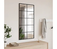 vidaXL Wall Mirror Black 19.7"x39.4" Rectangle Iron