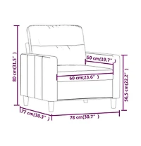 vidaXL Sofa Chair Black 23.6" Fabric