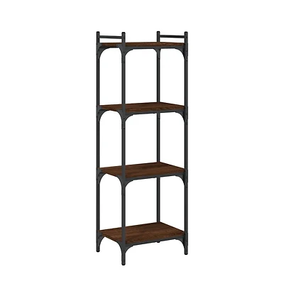 Bookcase 4-Tier Brown Oak 15.7"x11.8"x47.2" Engineered Wood