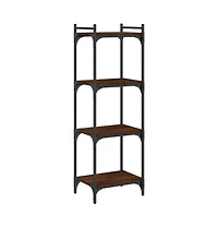 Bookcase 4-Tier Brown Oak 15.7"x11.8"x47.2" Engineered Wood