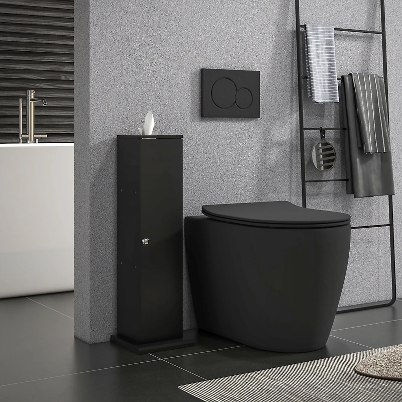 Homcom Bathroom Toilet Paper Cabinet with Doors and Shelves,
