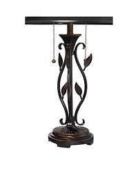 Franklin Iron Works Feuille Country Cottage Table Lamp 23 3/4" High Metal Openwork Leaf Mica Shade for Bedroom Living Room Bedside Nightstand Off