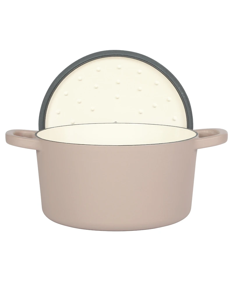 Crock Pot Artisan 7-Quart Round Dutch Oven - Matte Linen White W/ Gold Knob