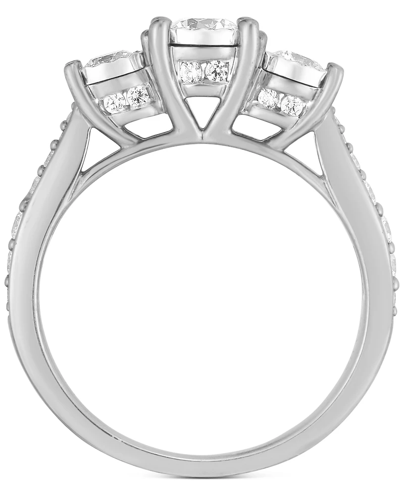 TruMiracle Diamond Three Stone Engagement Ring (1 ct. t.w.) 14k White Gold