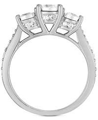 TruMiracle Diamond Three Stone Engagement Ring (1 ct. t.w.) 14k White Gold