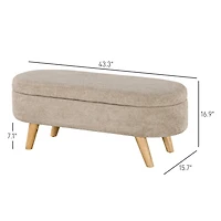 Homcom Storage Ottoman Bench, 43.3" Upholste End of Bed Bench,