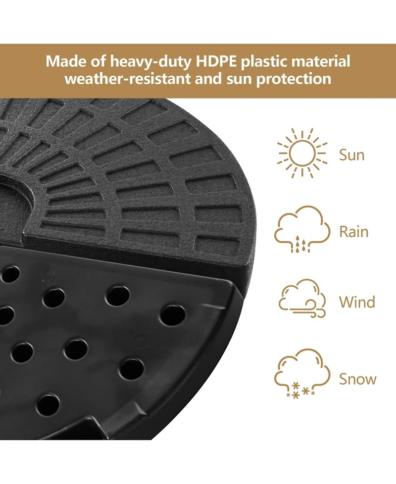 Givimo 4 Pieces Round Cantilever Umbrella Base with Carry Handles for Garden