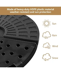 Givimo 4 Pieces Round Cantilever Umbrella Base with Carry Handles for Garden