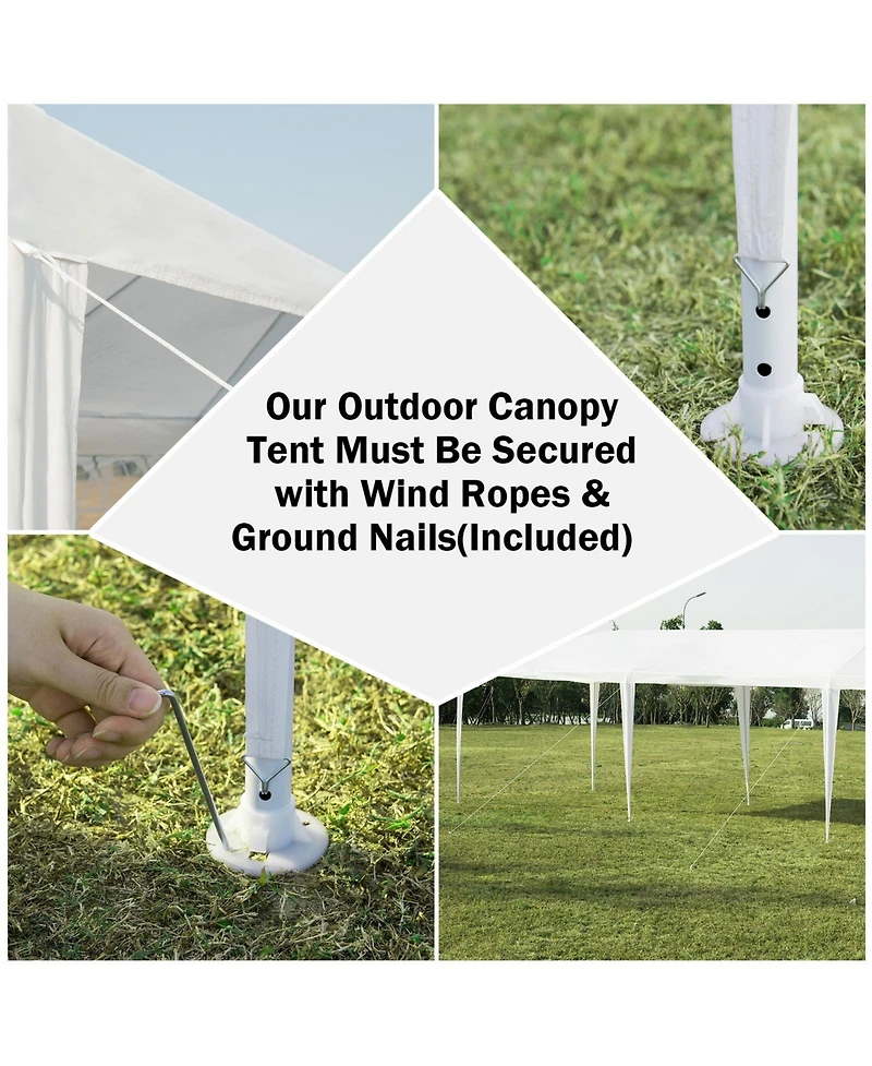 Givimo 10 x 30 Feet Gazebo Canopy Tent with Connection Stakes and Wind Ropes