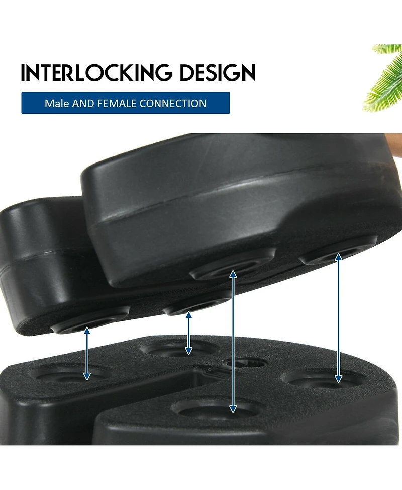 Givimo 4 Pieces 20Lbs Water Filled Weight Plates for Shade Umbrella