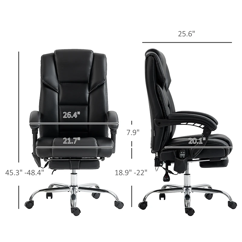 Vinsetto Vibration Massage Office Chair with Lumbar Heat, Footrest,