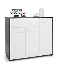 Gymax 3-Door Buffet Sideboard Kitchen Storage Cabinet Console Cupboard w/Drawer