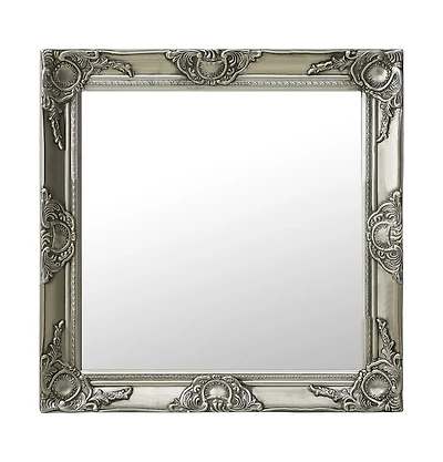vidaXL Wall Mirror Baroque Style 23.6"x23.6" Silver