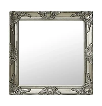 vidaXL Wall Mirror Baroque Style 23.6"x23.6" Silver