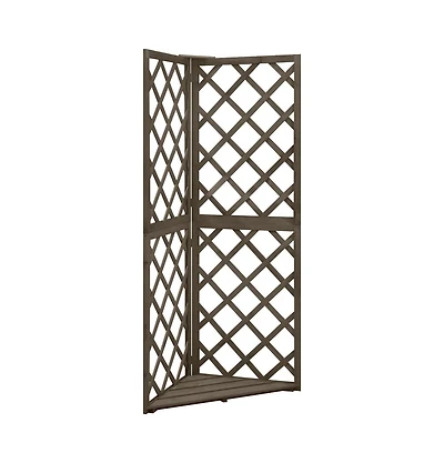 vidaXL Corner Trellis Gray 19.6"x19.6"x57" Solid Fir Wood