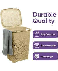 Superio Elegant Lace Hamper 50 L Beige Laundry Hamper & Organizer