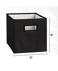 Superio Fabric Organizing Bin, 10.75 Fabric Cube with Handles Cream
