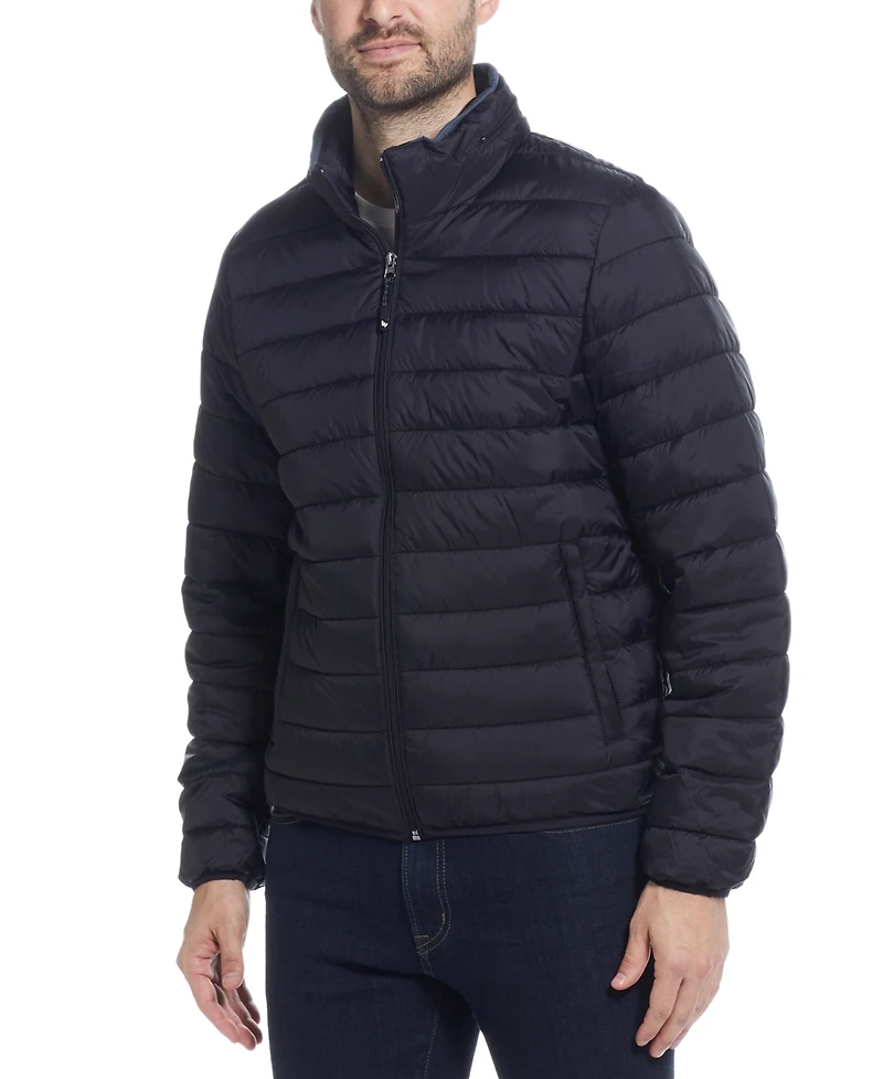 Weatherproof Men's Packable Neck Pillow Zip-Front Quilted Jacket