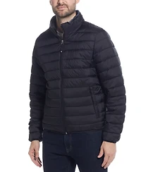 Weatherproof Men's Packable Neck Pillow Zip-Front Quilted Jacket
