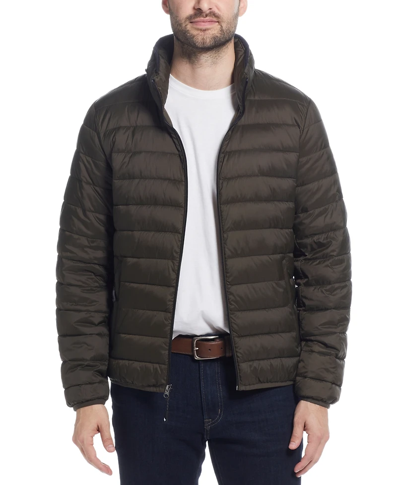 Weatherproof Men's Packable Neck Pillow Zip-Front Quilted Jacket
