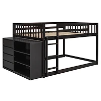 Streamdale Full over Bunk Bed with 4 Drawers and 3 Shelves-Gray