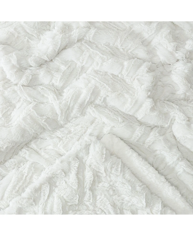 Chanasya Premium Soft Cloud Faux Fur Throw Blanket - Plush, Sherpa & Minky 50" x 65” Orange
