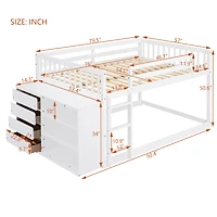 Streamdale Full over Bunk Bed with 4 Drawers and 3 Shelves-Gray