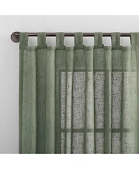 Burlap Weave Linen Blend Tab Top Curtain